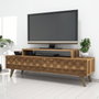 Hanah Home Soporte TV Nogal City - 140cm Ancho x 48.8cm Alto x 41.8cm Profundo Elegante y Moderno